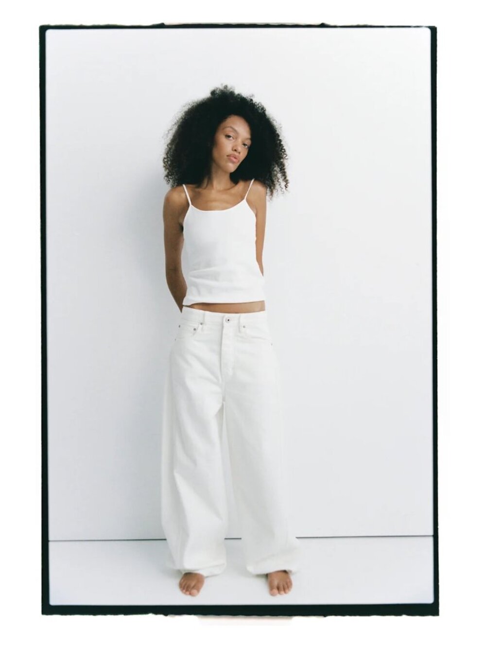 St. Agni by Outland Denim - Mid Rise Balloon Jeans - White